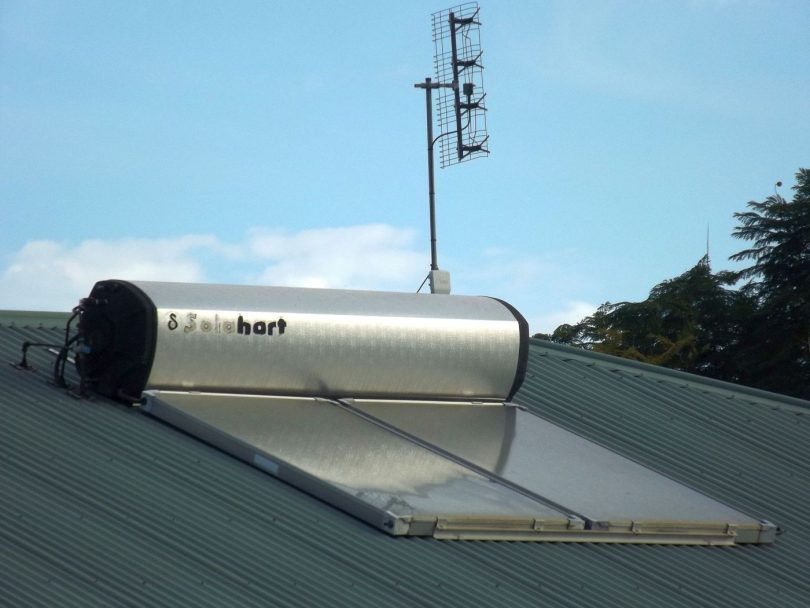 Solar panels on rooftops