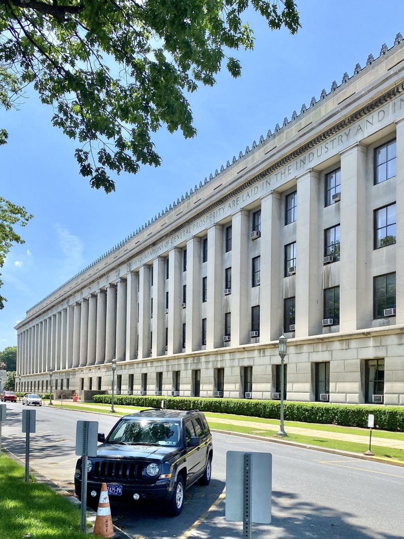 A government building with classical columns