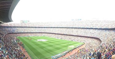 A football stadium during a match