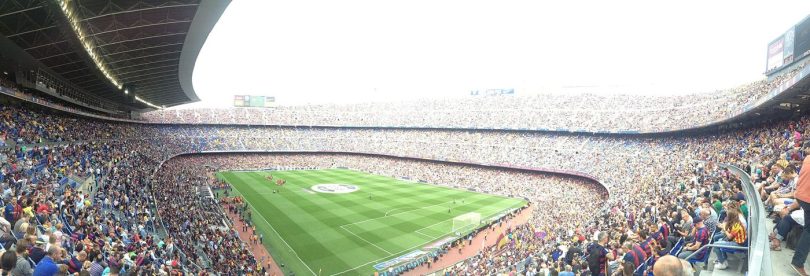 A football stadium during a match